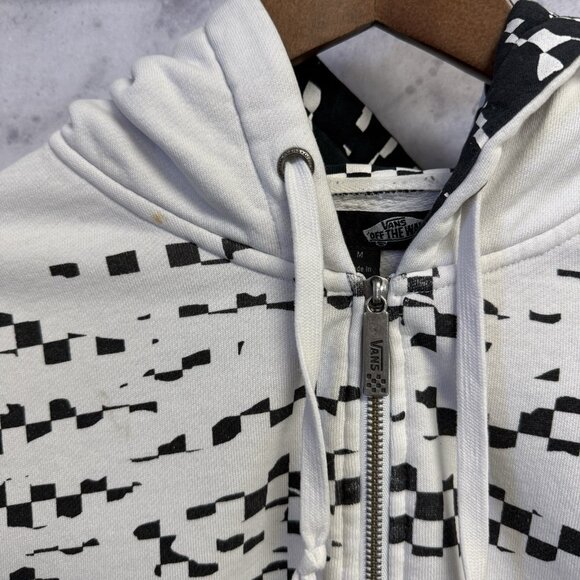 Vans Skate Hoodie Sweatshirt Mens Medium White Full Zip Streetwear Graphic Print - Picture 3 of 16